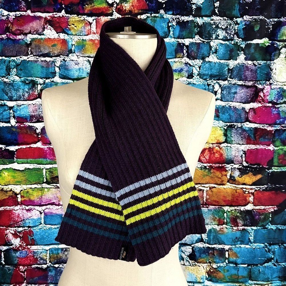 Screamer Ribbed Knit Neck Scarf Stripes